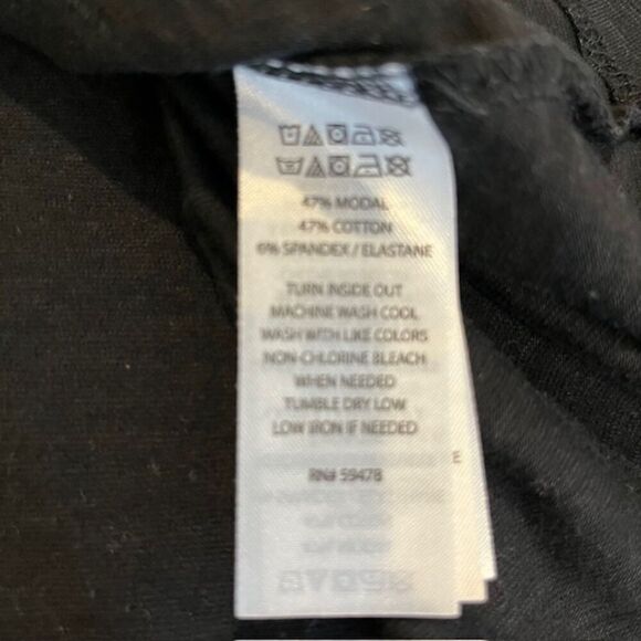 Joie Scoop Neck Long Sleeve Black Top Stretch Size Medium - Picture 5 of 7